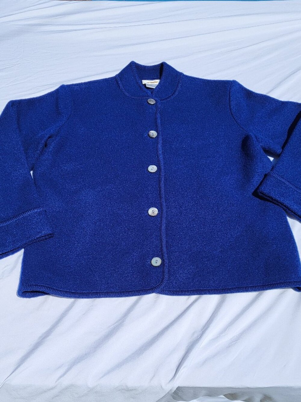 Talbots Cardigan Sweater Women's Large Blue Classic Preppy Quiet Luxury